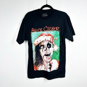 Alice Cooper Christmas Graphic Black Short Sleeve Tee Medium